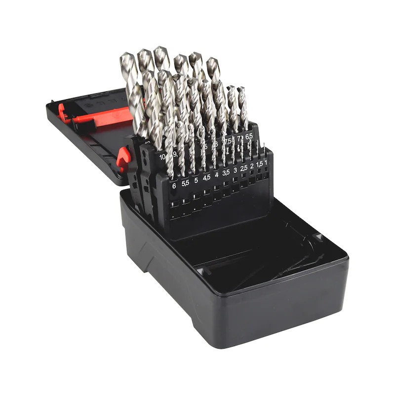 Threaded drill bit set HSCo DIN 338 1,0-13,0mm/0,5mm ZEBRA 25pcs