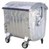 Steel waste bin galvanized 1100 L