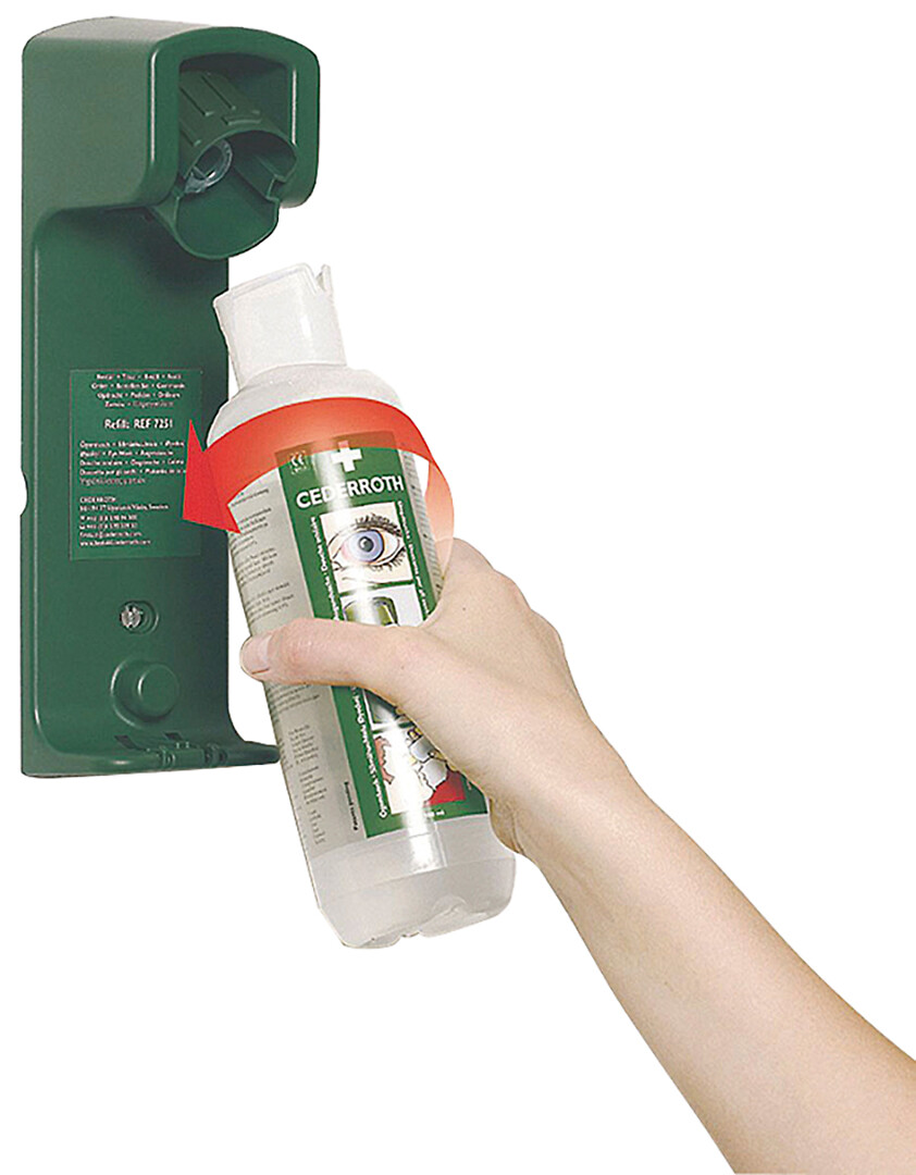 Seinäteline CEDERROTH 7200 yhdelle 500ml silmänhuuhtelupullolle 725200