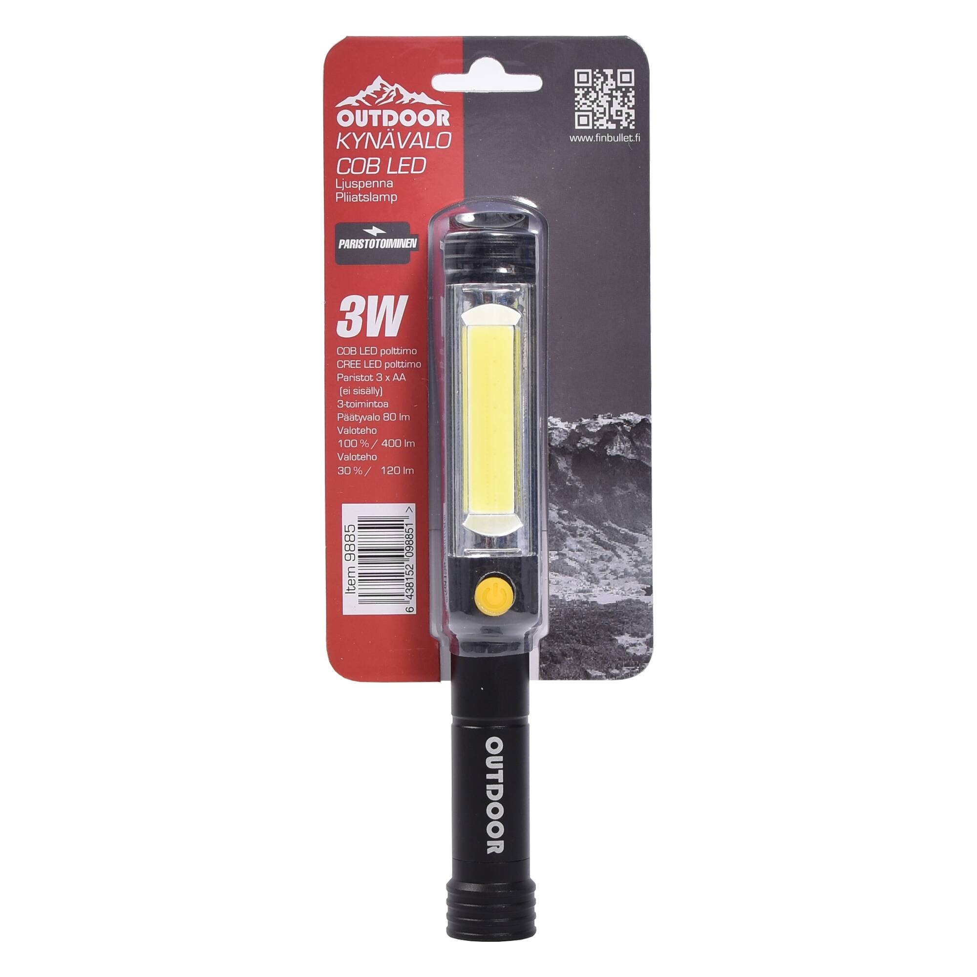 Penlight 3W COB-LED Head light 80 lm Light output 100%, 400lm, 30% 120lm
