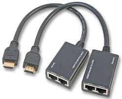 DVI to HDMI Audio / Video Adapter, Cat5e/Cat6, HDMI Plug, RJ45 Jack x 2,