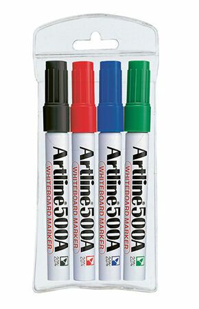 Whiteboard pen set 500A round 4 colours/set