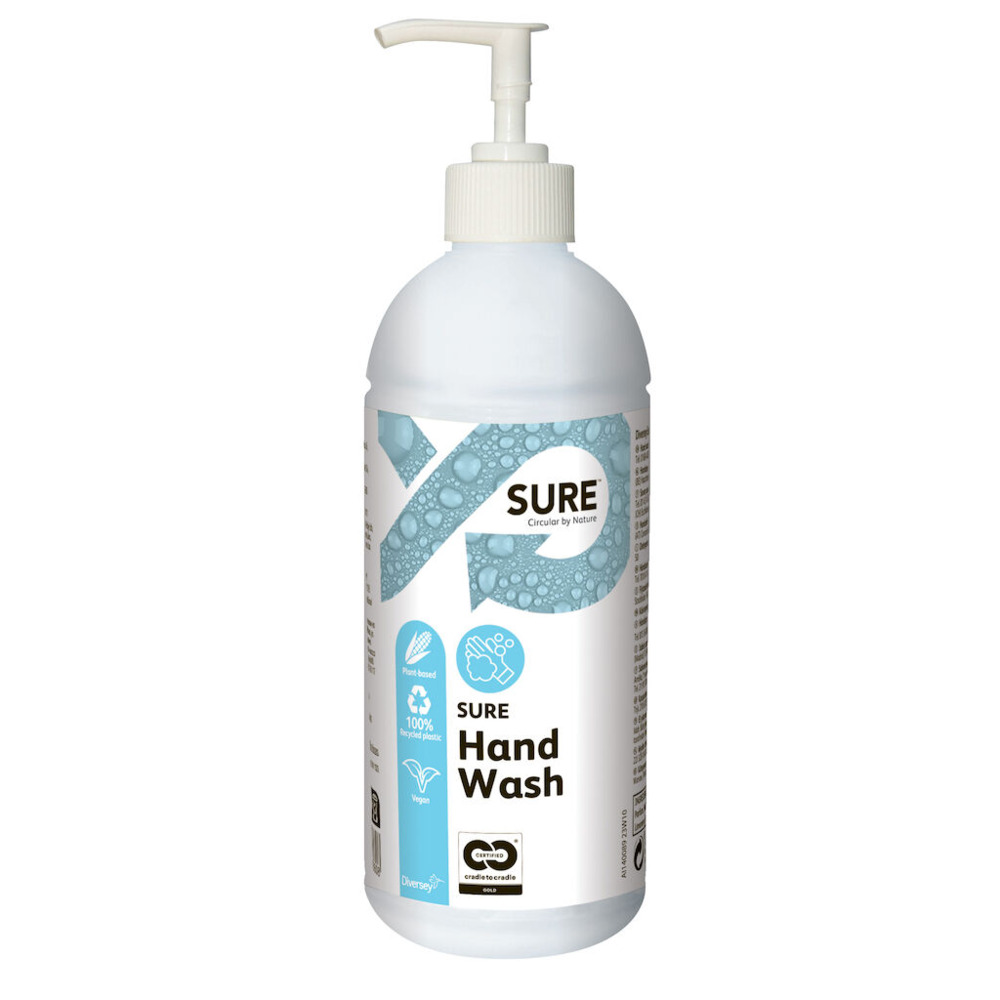 Nestesaippua SURE Hand Wash hajusteeton 500ml 6kpl per paketti
