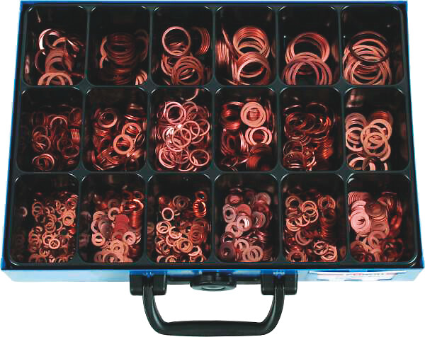 Copper gasket DIN 7603 Assortment 90002600 6 x 10-32 x 38