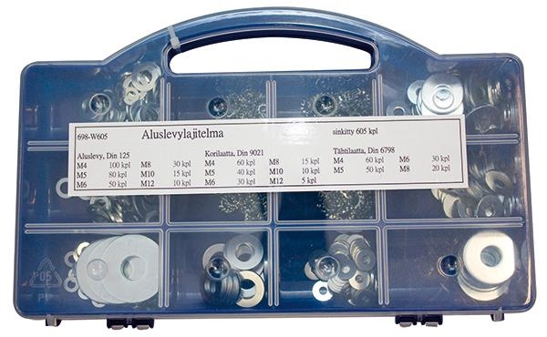 Aluslevylajitelma DIN125, DIN9021, DIN6798 sinkitty