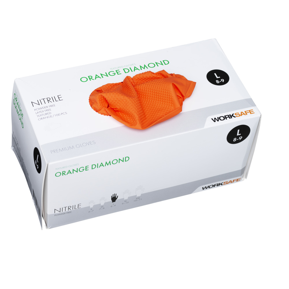 Worksafe Orange Diamond Heavy Duty nitriilikäsine koko XXL 100kpl per paketti