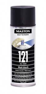 Spraymaali Maston 100 Mattamusta 121 RAL9005M 400ml 
